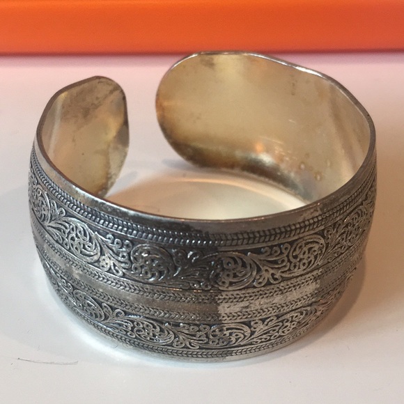 Vintage Jewelry - vintage metal filigree cuff bracelet
